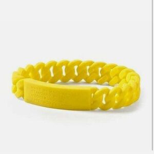 Marc By Marc Jacobs Yellow Braided  Silicone Rubber Bracelet
